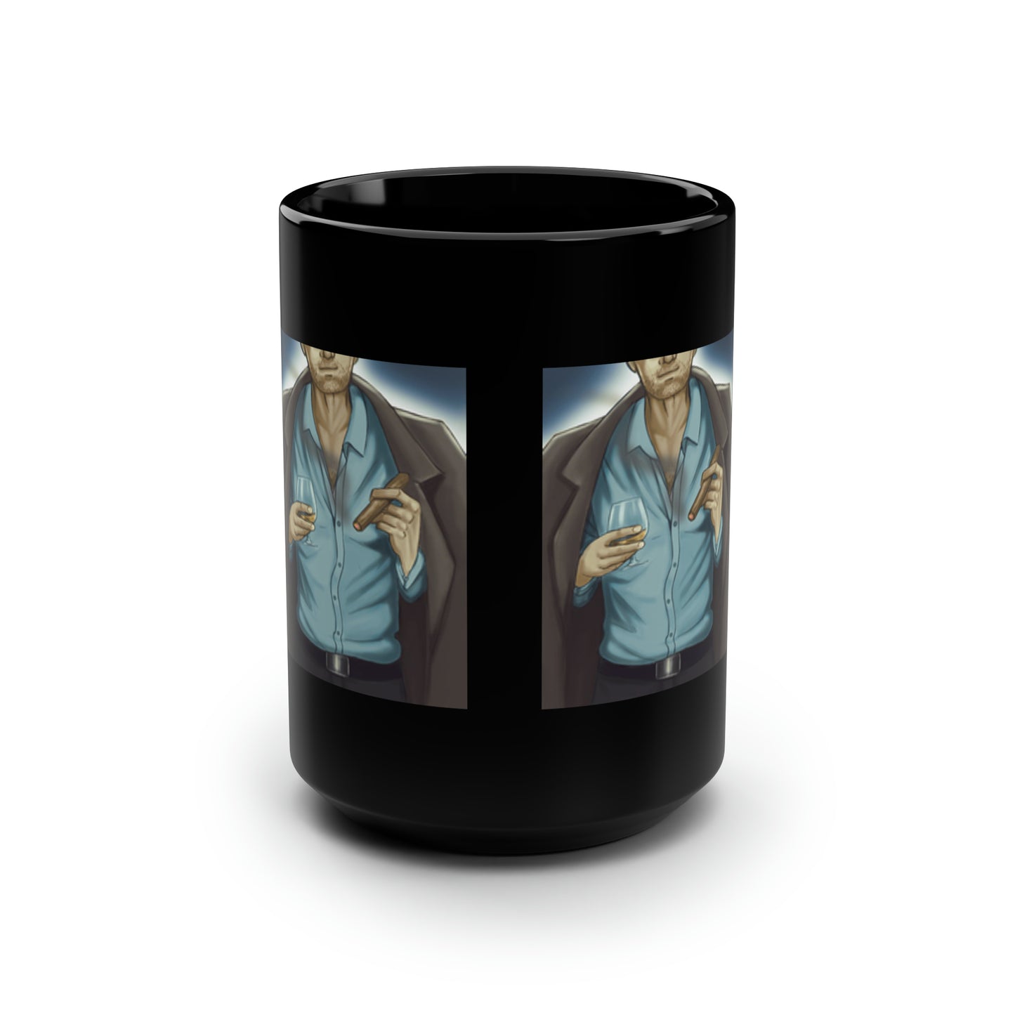 Cigar Black Mug, 15oz