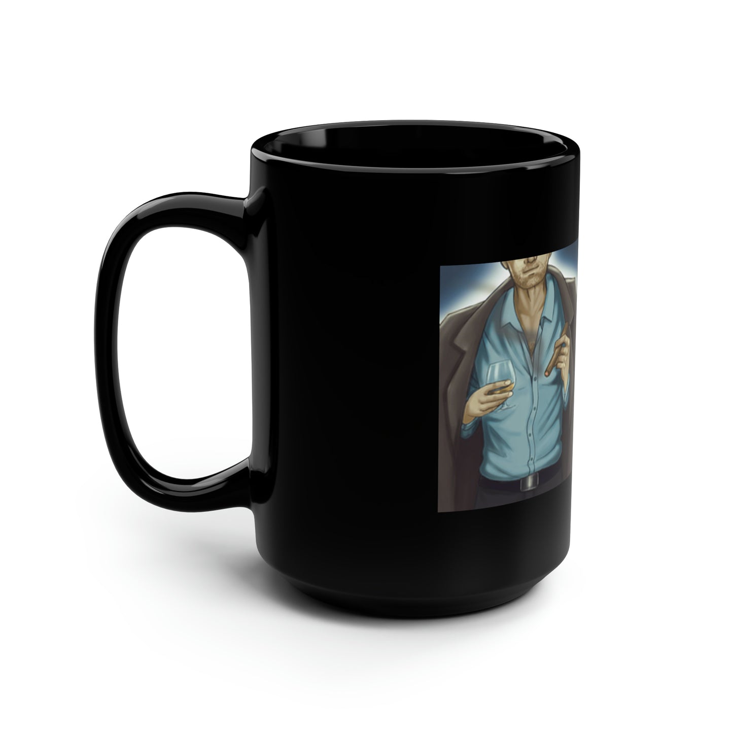 Cigar Black Mug, 15oz