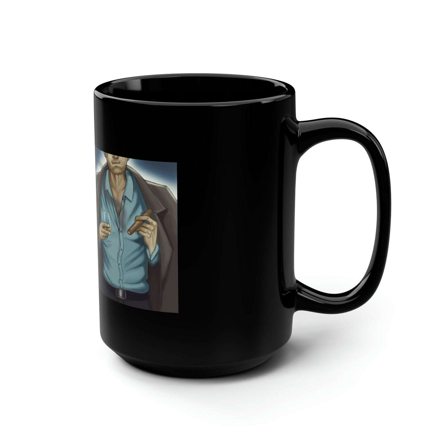 Cigar Black Mug, 15oz